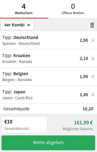 Tipico WM Kombiwette 27.11.2022