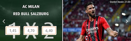 Milan vs Salzburg Quoten bei Tipp3