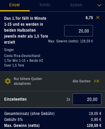 Costa Rica vs Deutschland Quotenboost ADMIRALBET