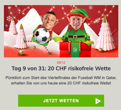 Risikofreie 20 CHF Wette bei Bahigo 09.12.