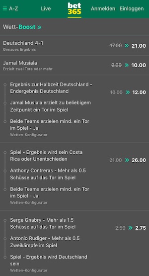 Costa Rica Deutschland Wett Boosts bet365