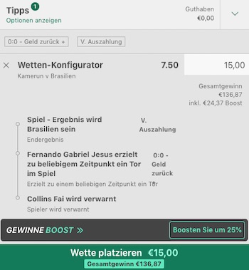 Kamerun Brasilien Wett Konfigurator bet365