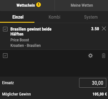 Kroatien Brasilien Price Boost bwin