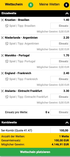 Interwetten WM Kombi Cashback Wette