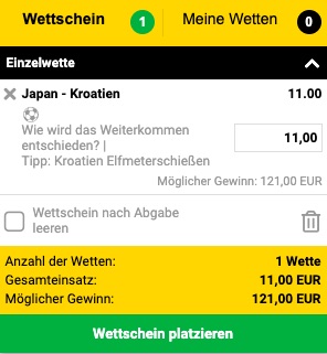 11€ risikofreie WM Wette Interwetten