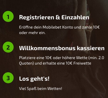 Mobilebet 10€ Gratiswette