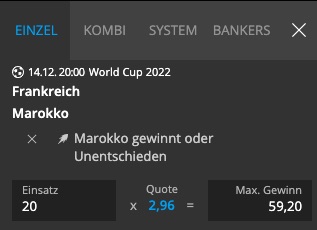 Frankreich vs Marokko Quotenboost neobet