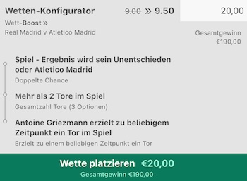 Wettschein zum Derbi MAdrileno bei bet365.