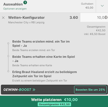 bet365 boost man city leipzig