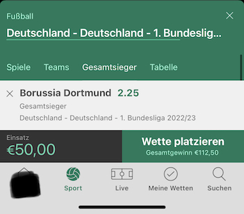 bet365 bvb meister quote