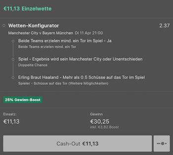 bet365 gewinn boost city bayern