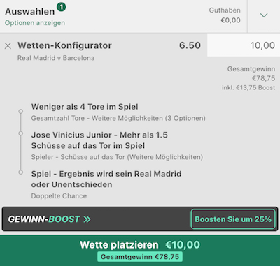 bet365 gewinn boost real madrid barcelona