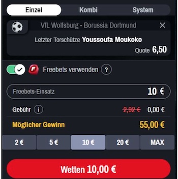 winamax freebet einsetzen