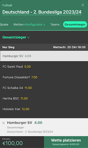hsv meister quote bet365
