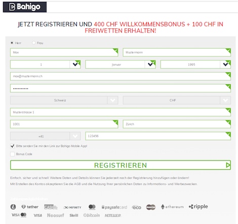 bahigo registrierung