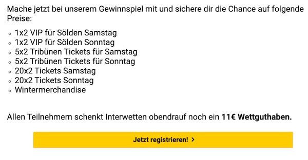 Gewinnspiel Preise bei Interwetten