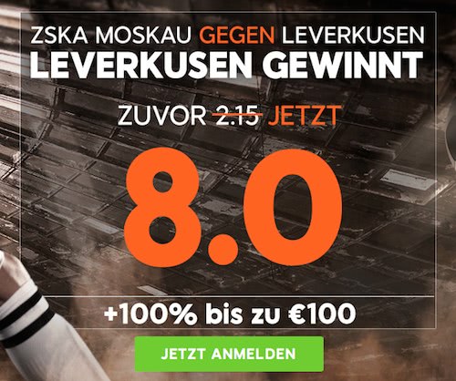 Nur bei 888sport mit 8,0 auf Leverkusen wetten!