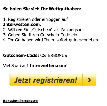 Interwetten Bonus AGB