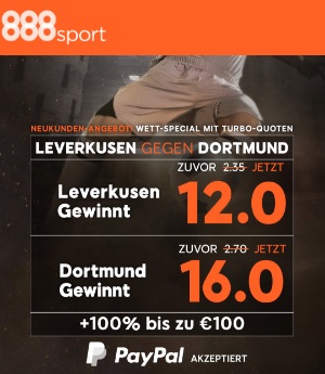 888sports Quoten Boost Leverkusen vs Dortmund Mobil