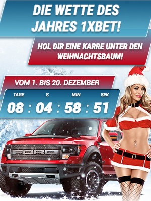 1XBet Gewinnspiel Weihnachten Mobilansicht