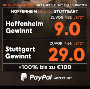 888sport Quoten HOF vs VFB