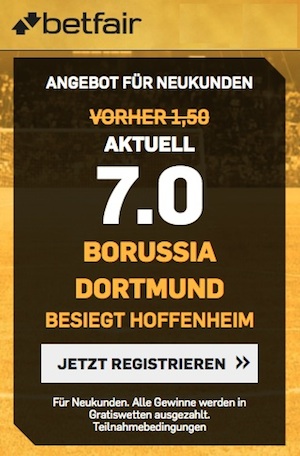 Betfair Quotenboost Dortmund Hoffenheim Mobil
