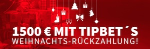 Tipbet Weihnachtsrückzahlung Cashback Banner