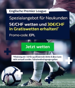 William Hill Premier League Neukundenbonus Gratiswetten