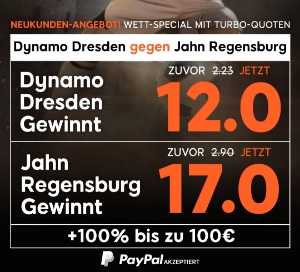888sport Quotenboost Angebot Dynamo Dresden vs. Jahn Regensburg