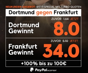 888sport Quotenboost für Dortmund vs. Frankfurt