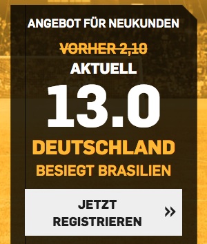 Der Betfair Quotenboost für Deutschland vs. Brasilien