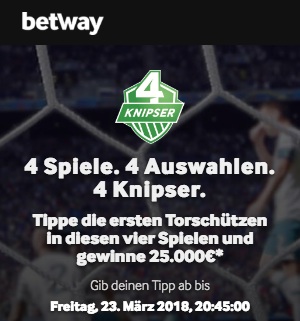 Betway Vier Knipser Aktion Banner
