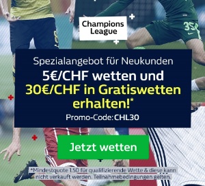 William Hill Champions League Promo Gratiswette