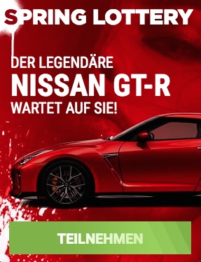 Der Hauptpreis der 1xBet Spring Lottery is ein Nissan GT-R