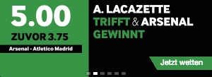 Betway Europa League Quotenboost Lacazette trifft und Arsenal gewinnt