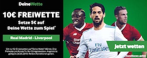 Betway Gratiswette für Real Madrid vs. Liverpool
