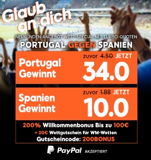 888sport Quotenboost für Gruppe B Schlager Portugal Spanien