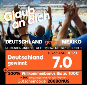 Der 888sport Boost für Deutschland gegen Mexiko + WM Bonus
