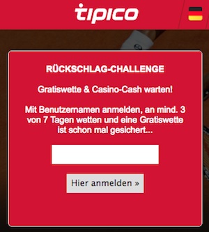 Tipico Rückschlag Challenge
