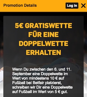 Betfair Angebot Gratiswette