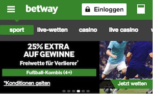 Betway Freiwette 25%