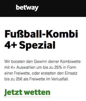 Betway Freiwette 25%