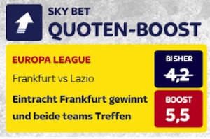 Skybet erhoehte Quote Frankfurt - Lazio