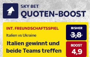 Skybet Quotenboost Italien - Ukraine
