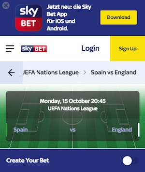 Skybet erhoehte Quote Nations League
