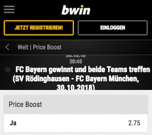bwin quotenboost dfb pokal rödinghausen - bayern