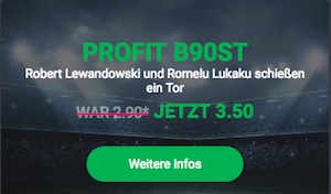 Lewandowksi gegen Lukaku Quotenboost bei Bet90