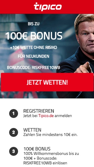Tipico Freebet ohne Einzahlung