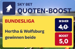 Skybet Boost Hertha & Wolfsburg gewinnen