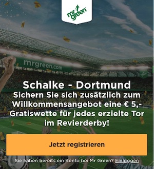 Schalke 04 gegen Borussia Dortmund Quotenboost bei Mr. Green